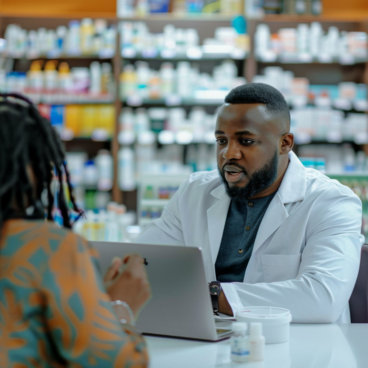 Pharmacist and patient